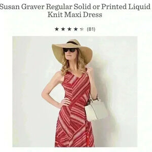 Susan‎ Graver Regular Solid or Printed Liquid Knit Maxi Dress Size L A374129